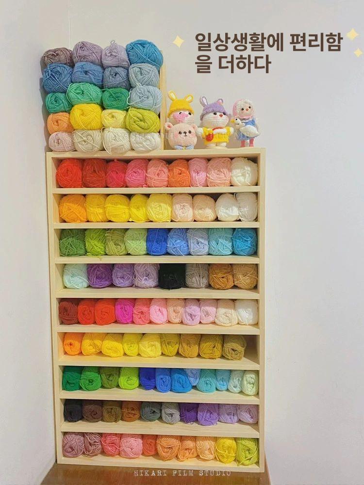 실타래 보관함 뜨개실 정리대 진열 수납함 공방 미싱 자수실 십자수용 - 상세 이미지 4