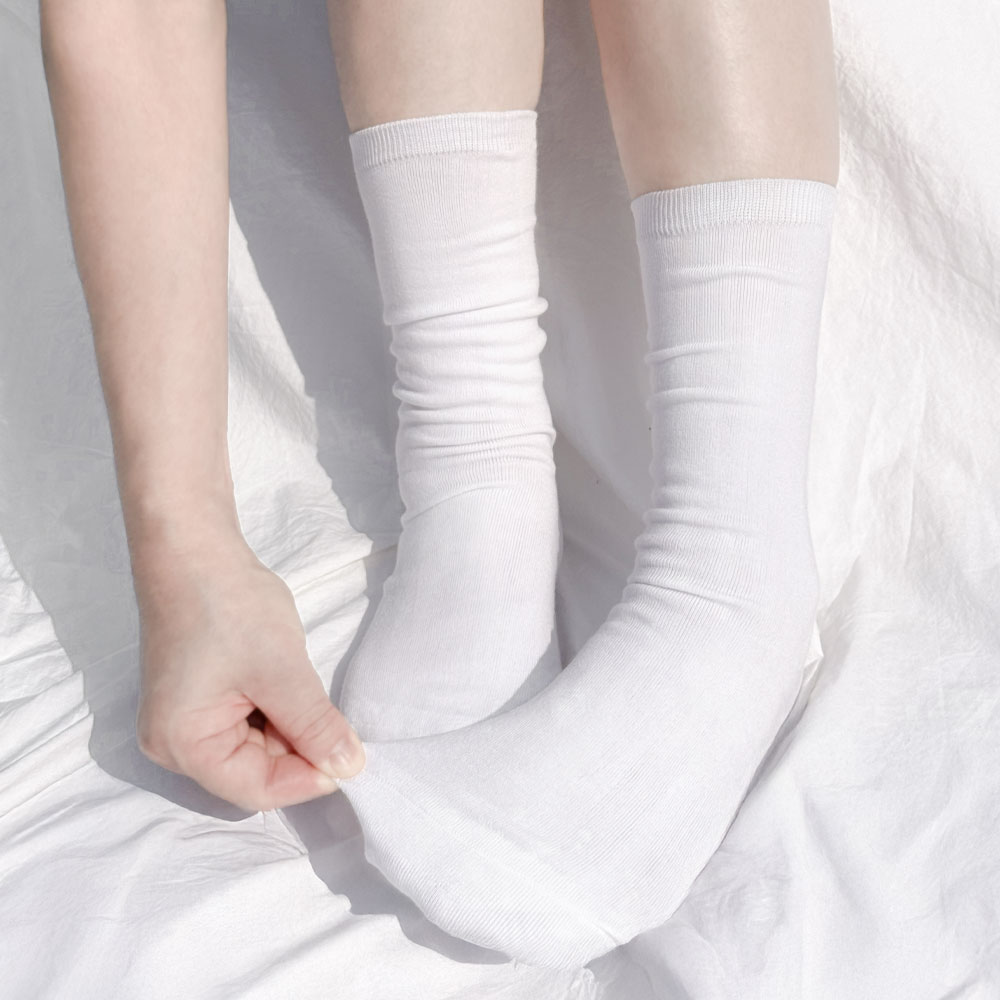 8켤레 여성 앞꿈치 두올 보강 무지 장목 양말 긴 롱삭스 흰 검정 학생 양말 n배송 - 상세 이미지 2