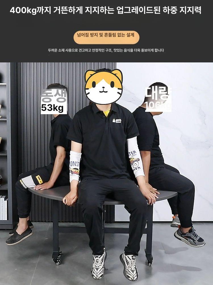 회전식탁 원형 테이블 원목 다이닝 대리석 턴테이블 식탁 연회장 원탁 - 상세 이미지 3
