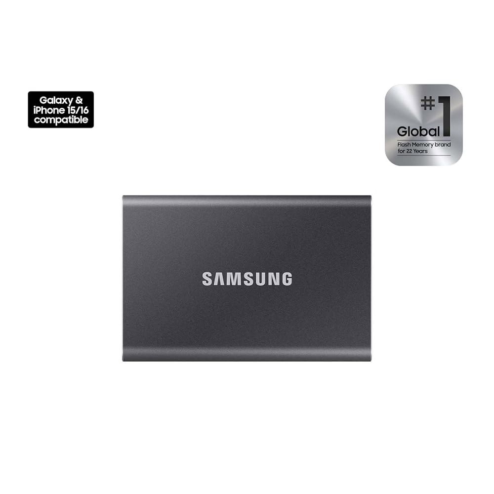삼성 T7 포터블 SSD, 2TB 외장 솔리드 스테이트 드라이브, 최대 1,050MB/s 속도 향상, USB 3.2 2세대, 게임, 학생, 전문가를 위한 신뢰할 수 있는 스토리지, - 상세 이미지 2