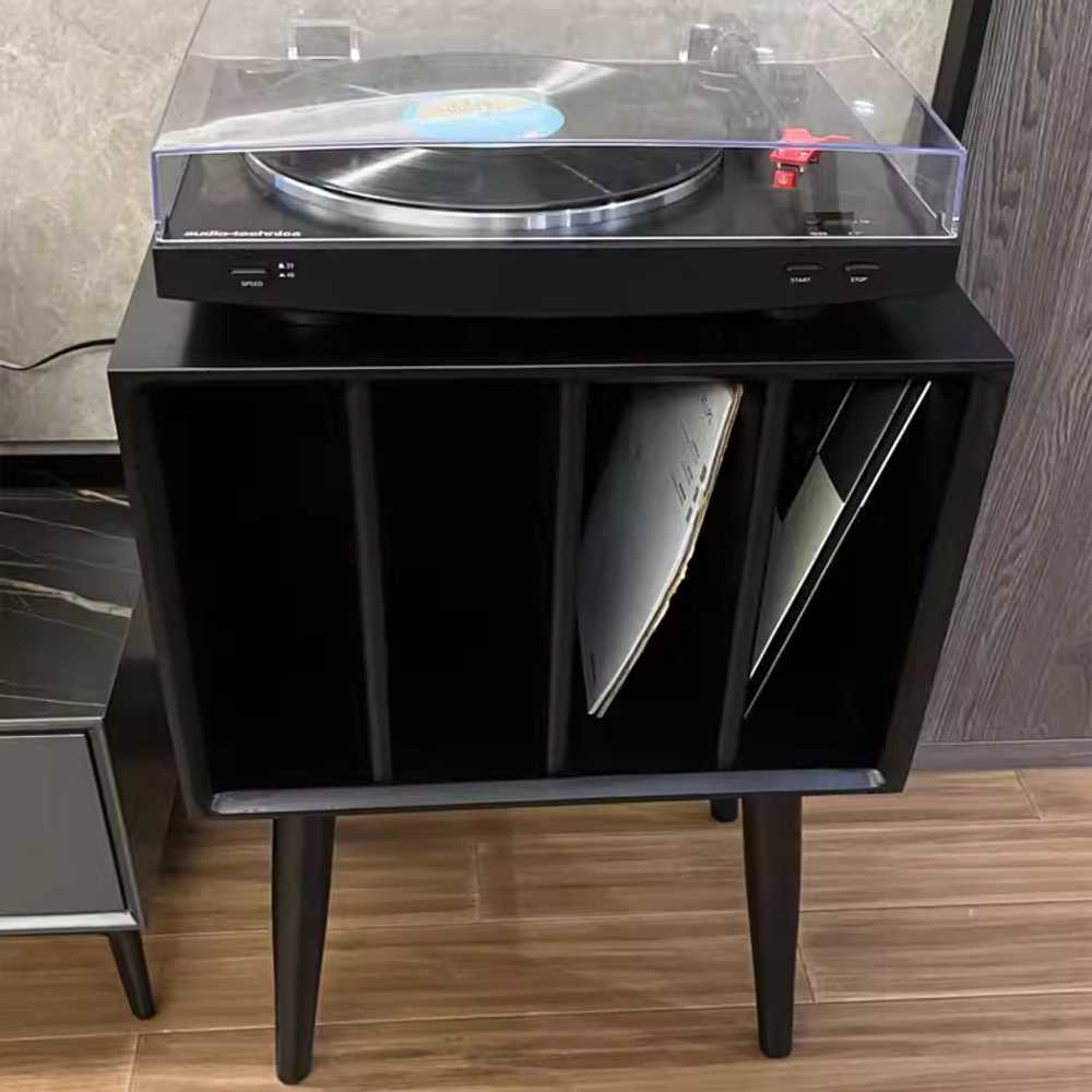 턴테이블 선반 LP 원목 레코드 잡지 책 수납 보관장 45x35x78 - 상세 이미지 5