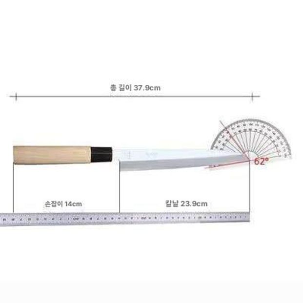 생선 조리칼 팔각 손잡이 주방용 데바 요리 손질용 목재 회뜨기 횟칼 - 상세 이미지 2