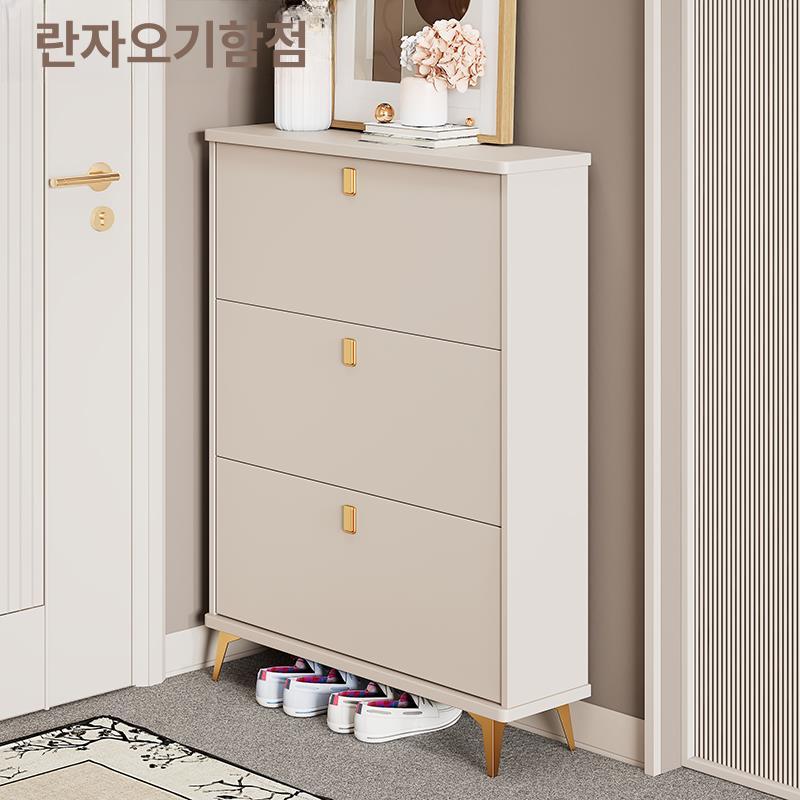 현관 신발장 좁은 공간 학원 사무실 수납장 신발 정리대 슬림 수납함 원룸 - 상세 이미지 4