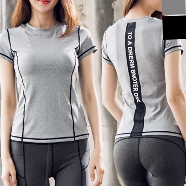 반팔 여성 운동복 상의 헬스복 여성 트레이닝 티셔츠 웨어 땀복 - 상품 이미지