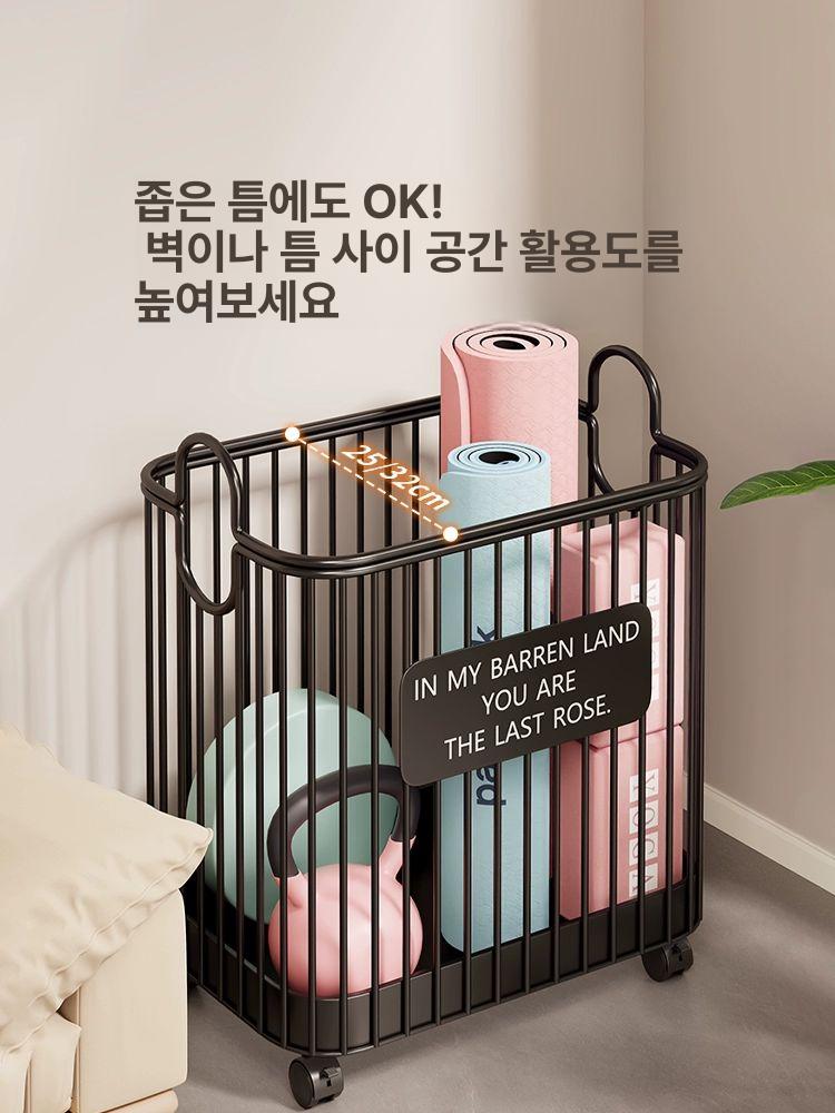 정리함 요가매트 바구니 수납함 운동용품 장비 틈새수납 폼롤러 홈트 보관 - 상세 이미지 3