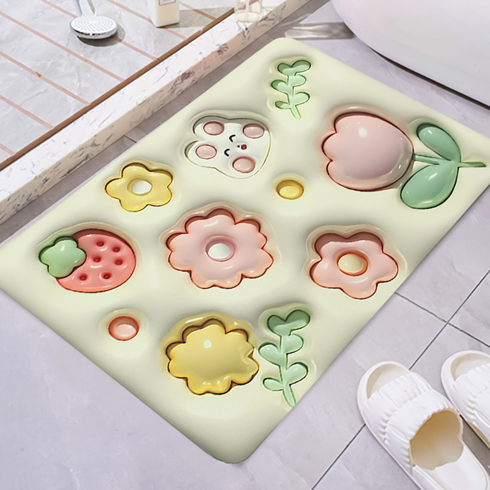 보송보송 3D 착시 화장실 욕실 논슬립 발매트( 가든) 욕실발 주방발 현관발 화장실발 - 상품 이미지