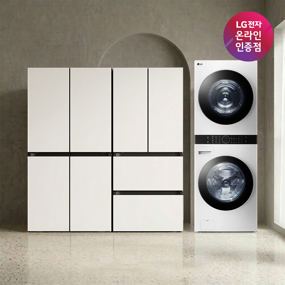 LG 디오스 냉장고 + LG 디오스 김치톡톡 + LG 트롬 워시타워 (T876MEE111 + Z408MEEF23 + W2421WAMR) - 상품 이미지