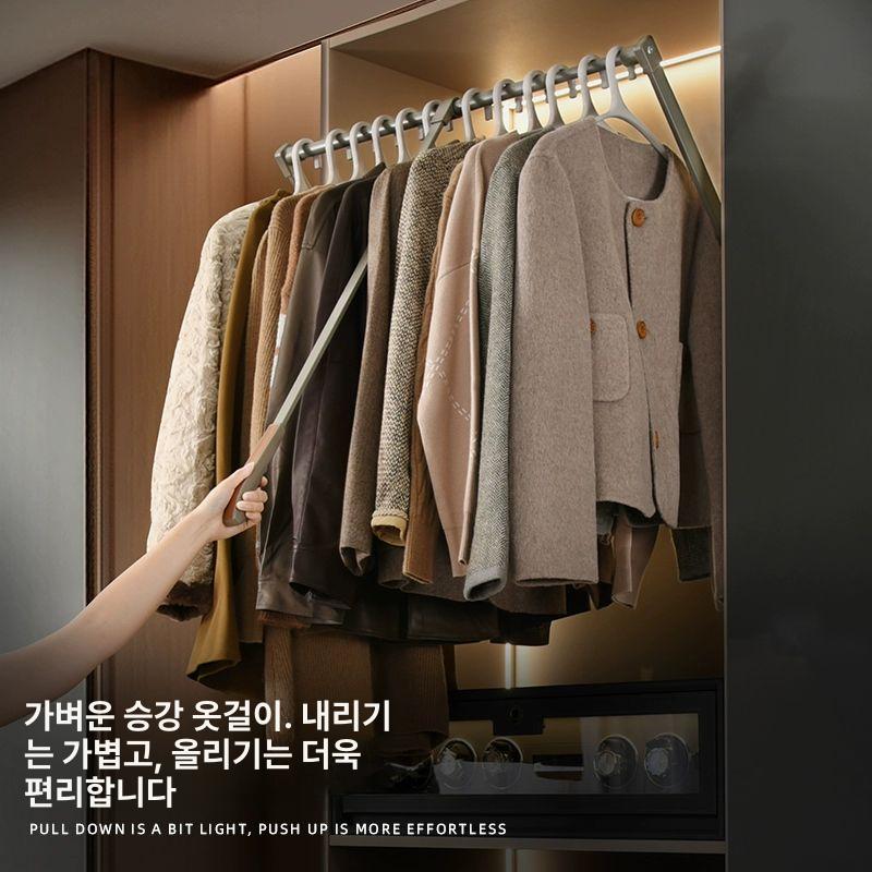 행거 리프트 옷걸이 옷장용 세트 내부 풀다운 랙 옷정리 수납 원룸용 막대봉 이미지 6