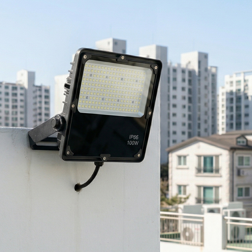국산 고출력 투광등 DC 렌즈형 150W LED 사각 투광기 야간 작업용 주차장 선박 조명 - 상세 이미지 4