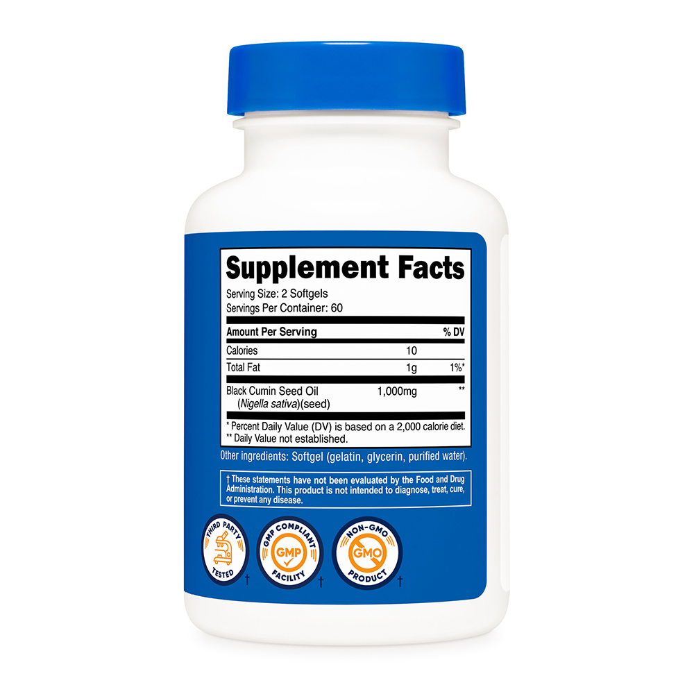 뉴트리코스트 블랙 커민 씨드 오일 1000mg 소프트젤 120정 1병 60회분 - 상세 이미지 3