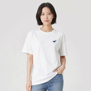 옥스타 반팔티 남녀공용 미니 웨일 자수 화이트 s 착용 후기 | 사이즈/핏 총정리 - 상품 이미지 3