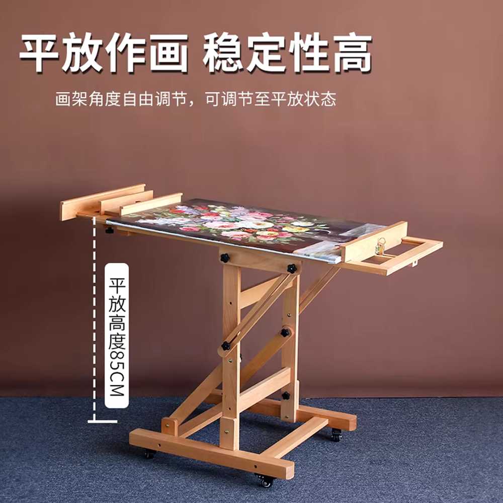 대형 이젤 목재 미술학원 화방 높이조절 그림 받침대 - 상세 이미지 5