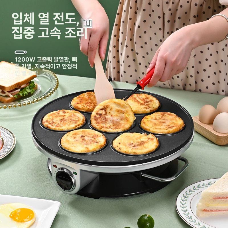 전기 후라이팬 계란 업소용 7구 달걀 에그메이커 식당용 뷔페 머신 틀 - 상세 이미지 3