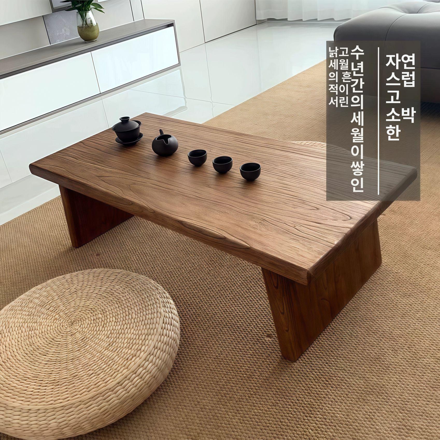 앤틱 원목테이블 북유럽 빈티지 고재 프렌치 티테이블 클래식 카페 거실용 - 상세 이미지 3