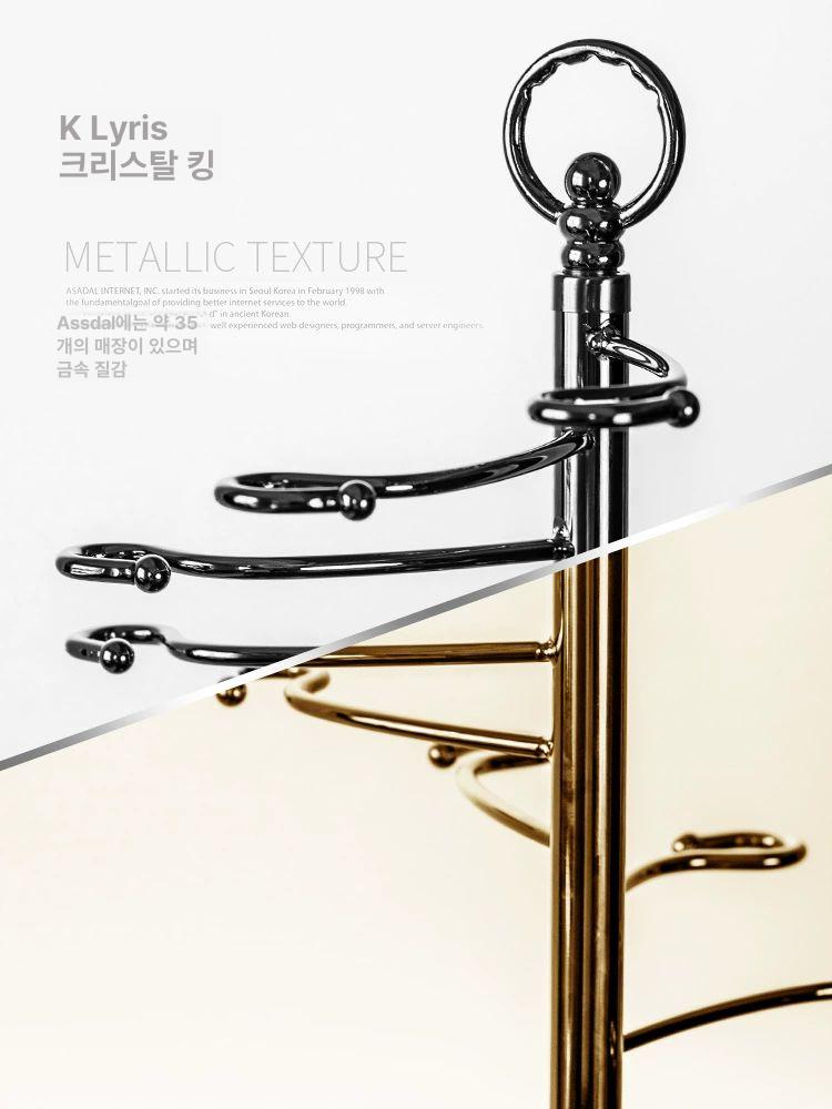 회전식 거치대 와인잔 홀더 고급 진열랙 골드 스탠드 걸이 - 상세 이미지 4
