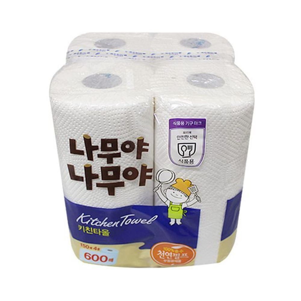 주방 키친타올 휴지 화장지 뽑아쓰는 티슈 150매 4롤 - 상품 이미지