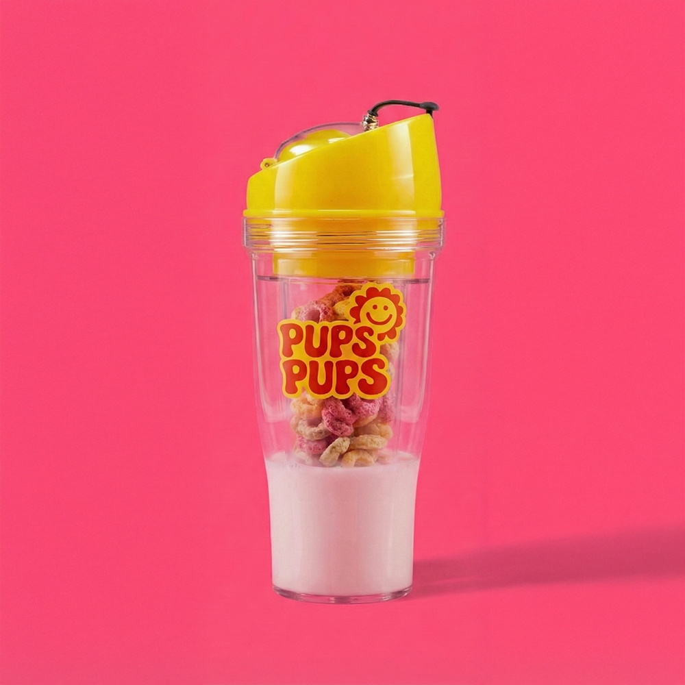 펍스펍스 크런치컵 시리얼 텀블러 트라이탄 휴대용 시리얼컵 600ml, 옐로우 - 상세 이미지 2