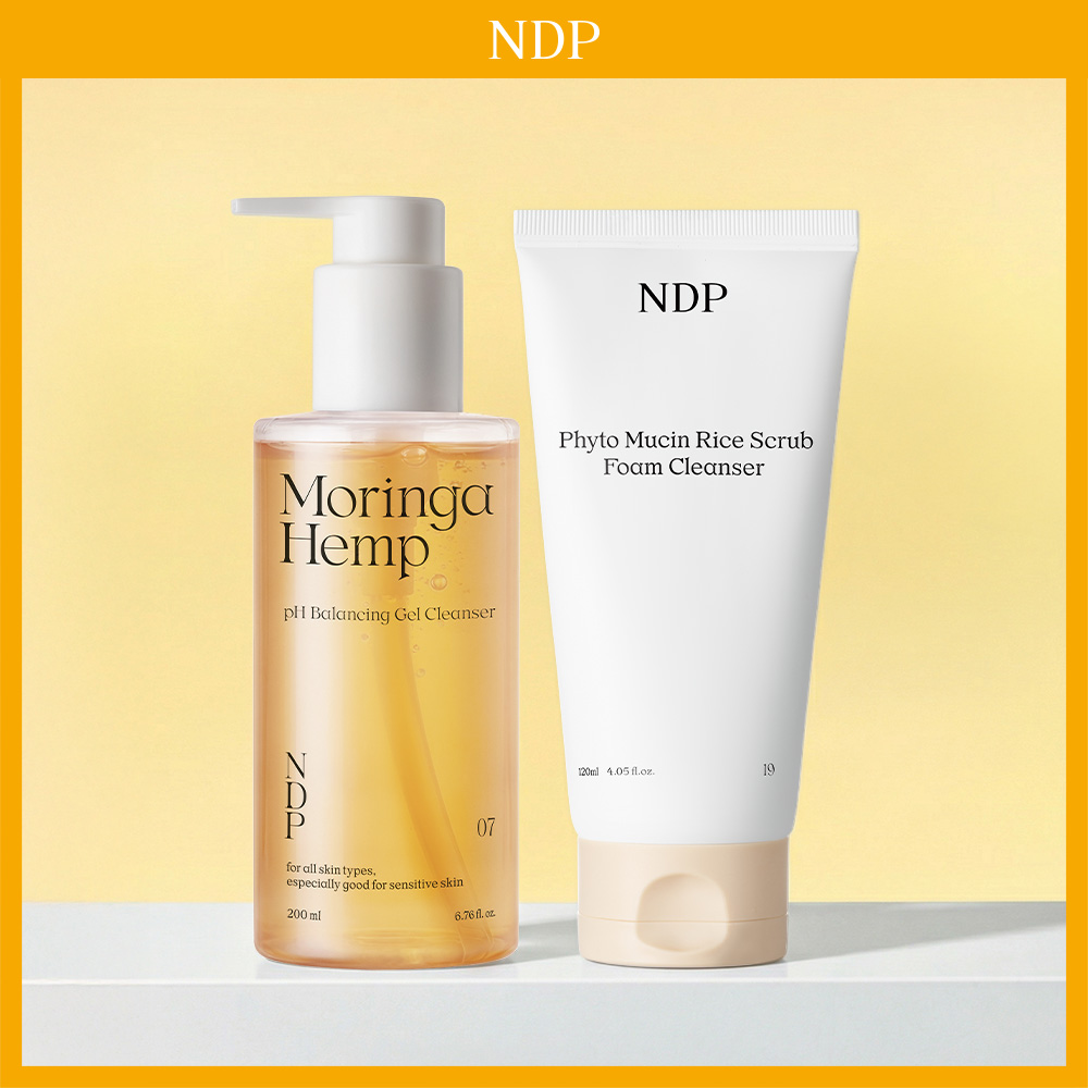 엔디피 NDP 약산성 젤 클렌저 200ml + 피토뮤신 쌀 스크럽 클렌징 폼 120ml 2종 세트 - 상품 이미지