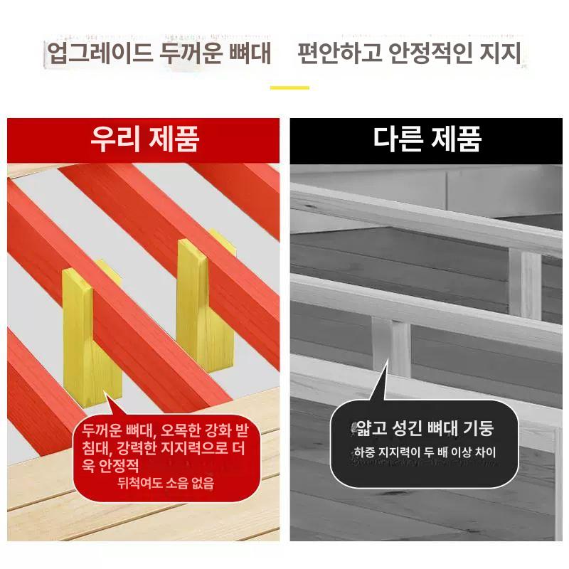 원목 침대프레임 나무 조립식 낮은 통기성 평상형 로우베드 저상형 가드 - 상세 이미지 3