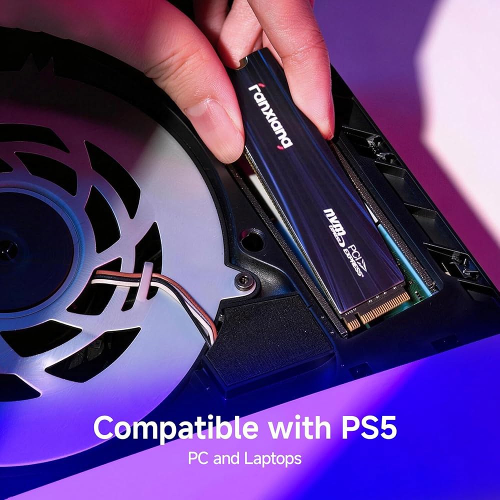 PS5용 판샹 4TB NVMe SSD PCIe 4세대 게이밍 SSD, PS5 스토리지 확장과 호환되는 최대 7000MB/s M.2 2280 게이머, 전문가, 크리에이터를 위한 내장 - 상세 이미지 2