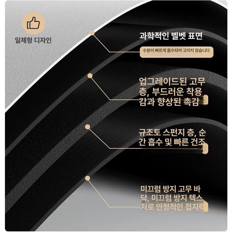 주방 코너매트 소프트 싱크대 논슬립 바닥매트 대형 화장실 미끄럼방지 쿠션 - 상세 이미지 3