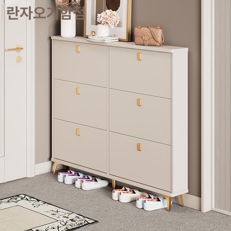 현관 신발장 좁은 공간 학원 사무실 수납장 신발 정리대 슬림 수납함 원룸 - 상세 이미지 2