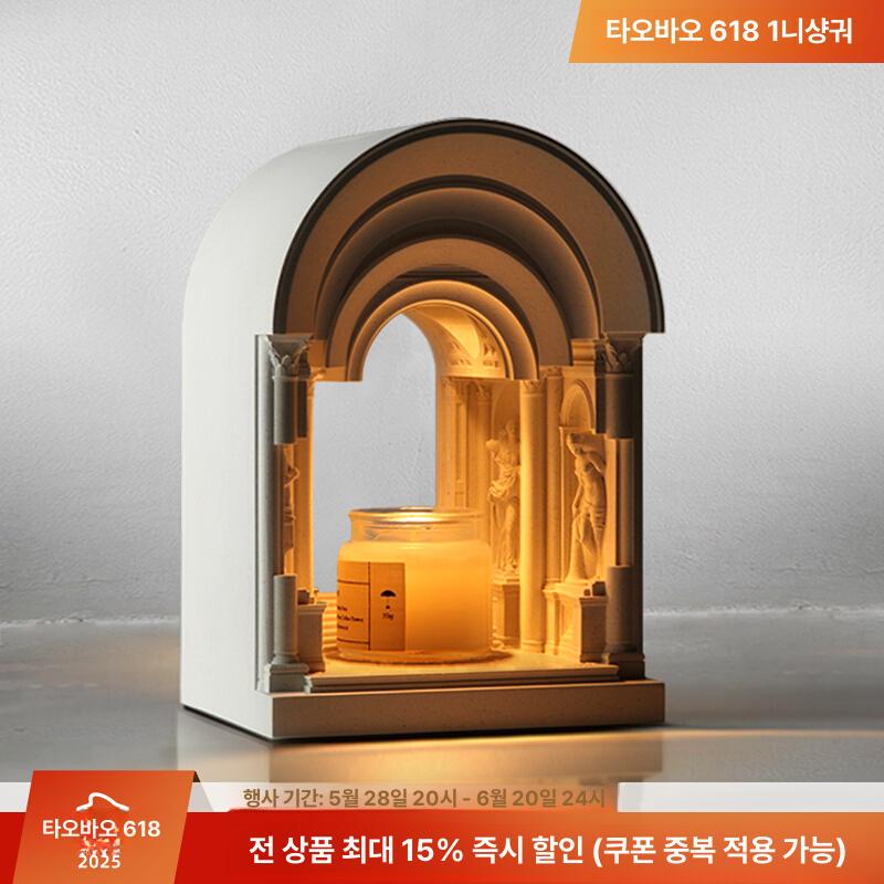 석고 캔들워머 신전 유니크 아로마 향초 램프 무드등 침실 인테리어 - 상세 이미지 2