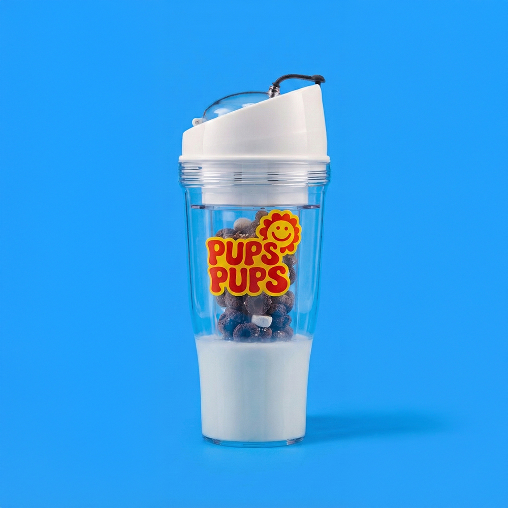 펍스펍스 크런치컵 시리얼 텀블러 트라이탄 휴대용 시리얼컵 600ml, 화이트 이미지 6