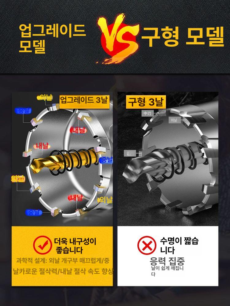 타일 드릴비트 홀쏘 타공 커터 다이아몬드 컵 뚫기 공구 파이프용 - 상세 이미지 3
