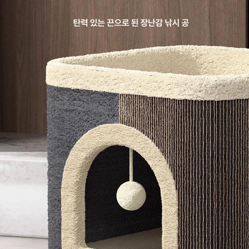 캣타워 캣하우스 고양이 동굴집 스크래쳐 다묘 예쁜 하우스 대형 겨울 애견 펫하우스 - 상세 이미지 5