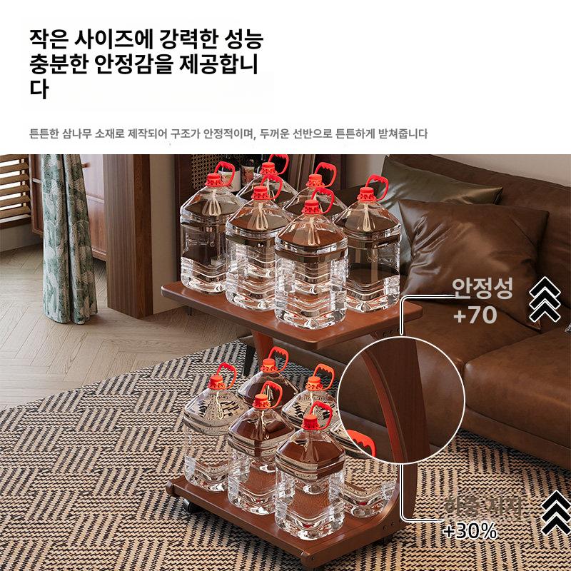 보조 사이드테이블 이동식 높이조절 침대 협탁 소파옆 원목 미니탁자 - 상세 이미지 4