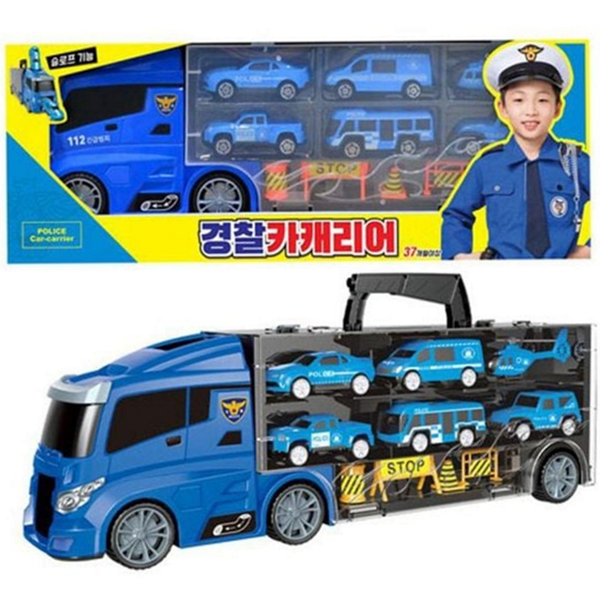 경찰차 장난감 캐리어 미니카 자동차 경찰 차량 - 상품 이미지