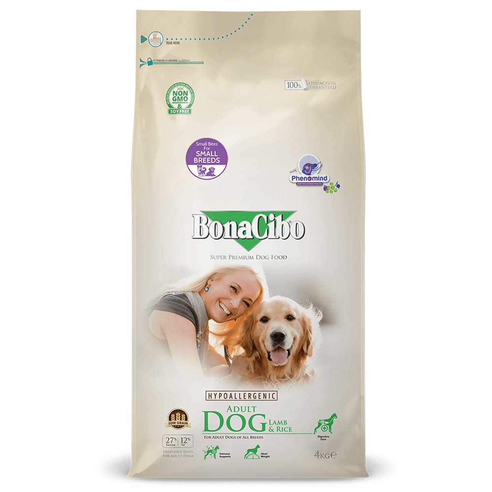 보나시보 어덜트 강아지사료 스몰바이트 램+라이스, 4kg, 1개