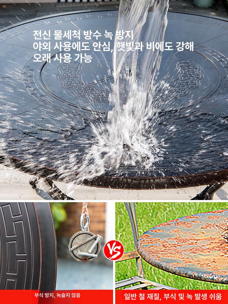 캠핑용 고기테이블 원형 바베큐 알루미늄 야외 테이블 정원 옥상 파티 - 상세 이미지 5