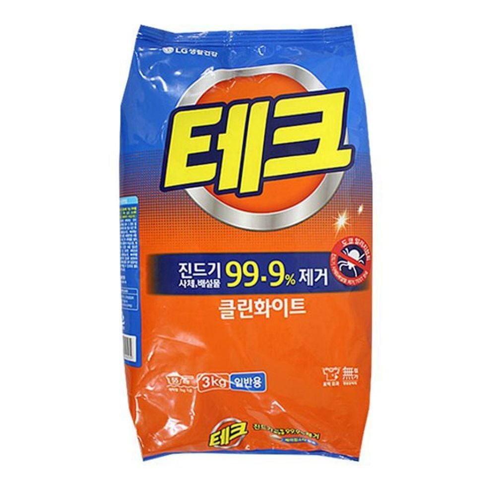 테크 의류 세탁기 가루형 세탁 빨래 세제 3kg - 상품 이미지