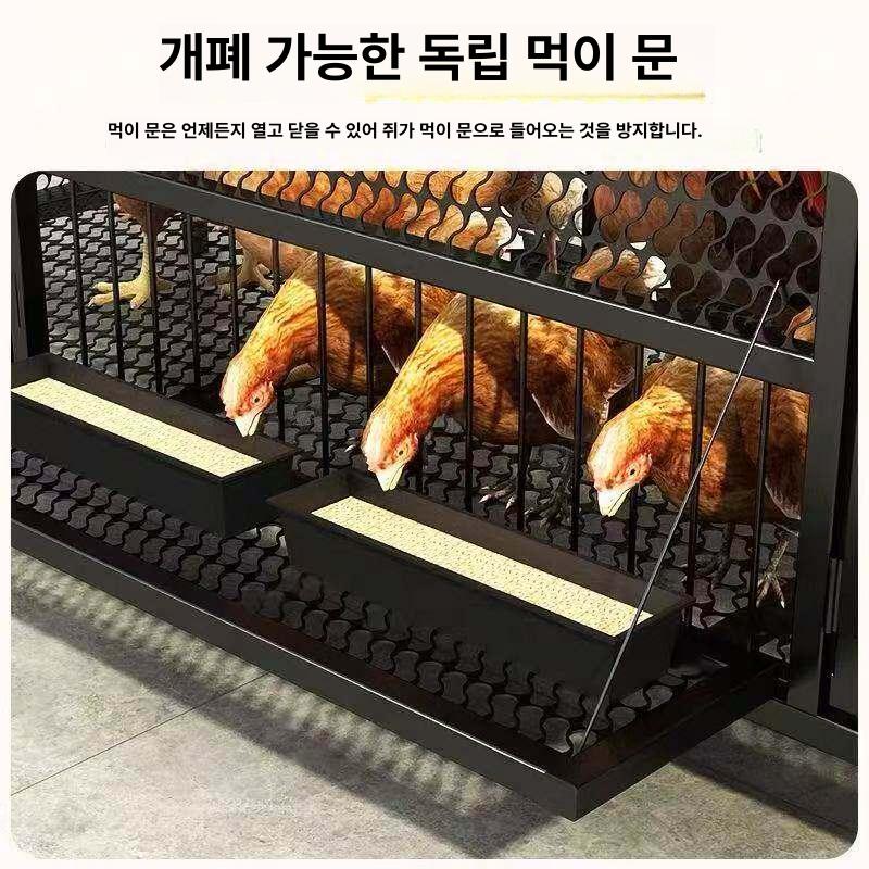 양계장 방목형 닭장 새장 자동문 조류 센서 앵무새 연장 블랙 조밀 알받침 150x58x62cm 케이지+도구 - 상세 이미지 5