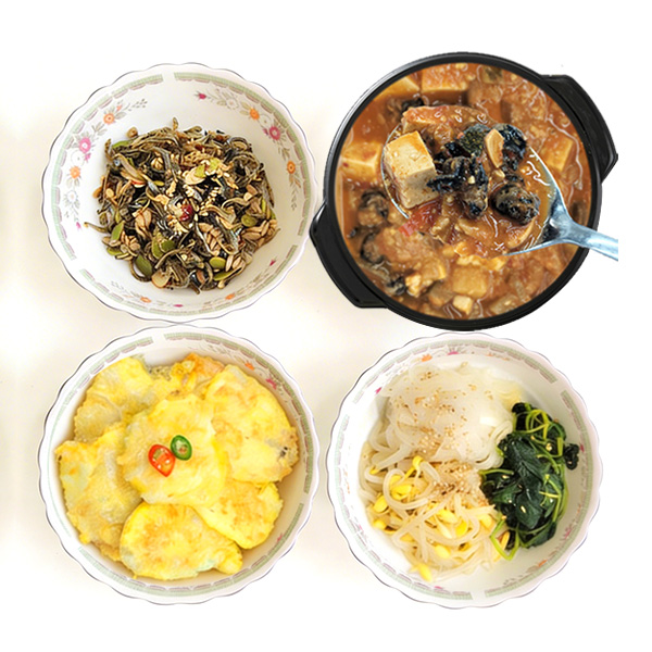 가정식 수제반찬 당일만든 반찬세트 견과류멸치 우렁이강된장 모듬나물 동태전 - 상품 이미지
