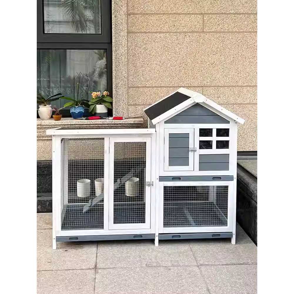 토끼 사육 케이지 마당 방수 애완동물 빌라 하우스 1244x630x1005 1244x630x1005 골드브라운 플라스틱 - 상세 이미지 3