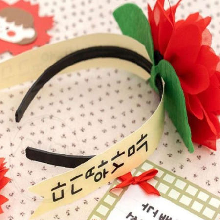 gaengnammall 머리 장식 꽃 헤어밴드 행사용 감사 이벤트 제작 키트 단체 활동 기념품