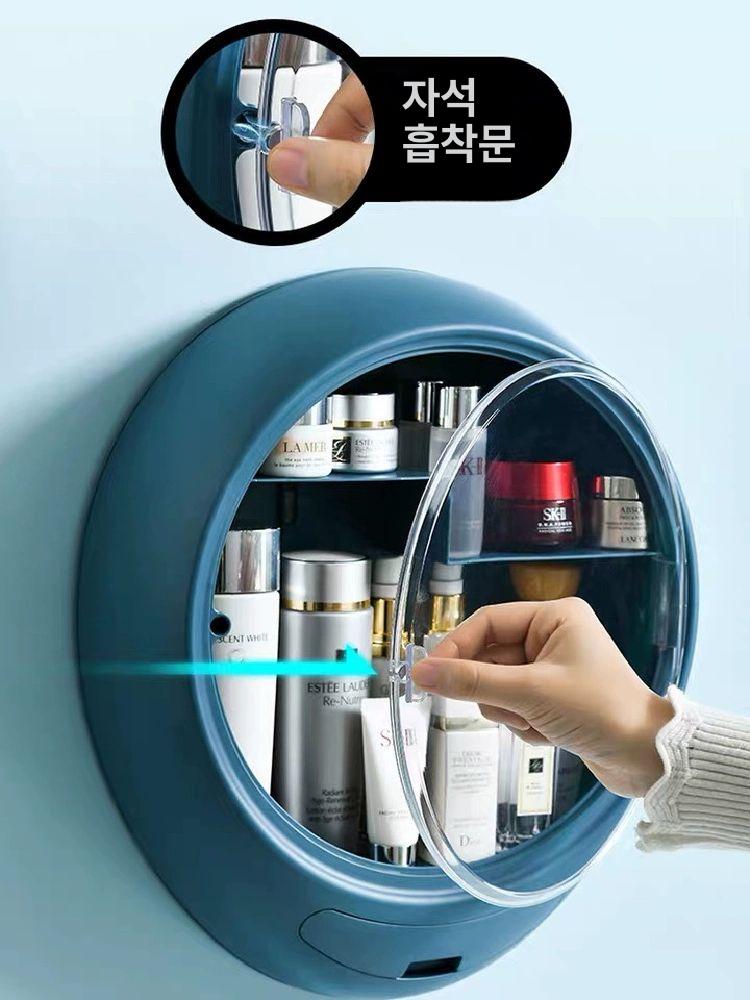 화장품 정리선반 다용도 욕실 주방 투명 회전식 모듈 진열랙 수납함 코스메틱 - 상세 이미지 2