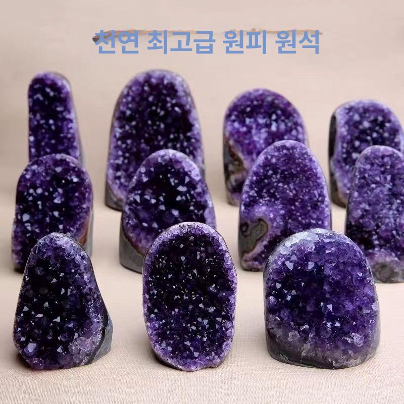 천연 자수정 원석 명상용 광물 타워 사무실 인테리어 장식 - 상세 이미지 3