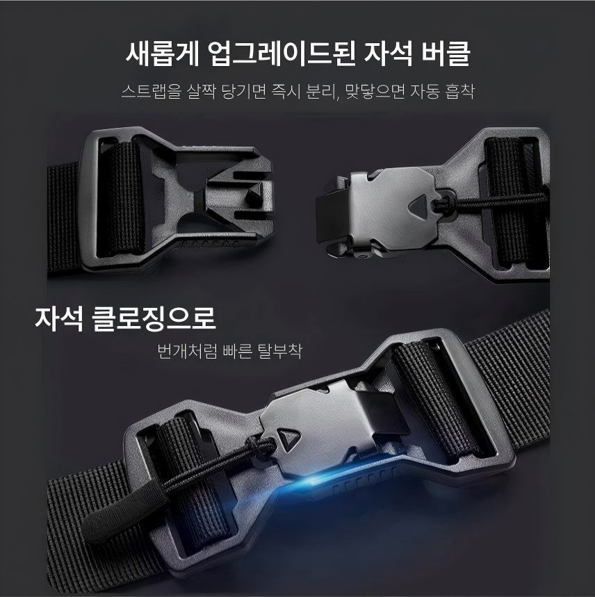 남자 슬링백 힙색 방수 크로스 메신저백 스타블랙 여행 운동 남성 대용량 가방 - 상세 이미지 5