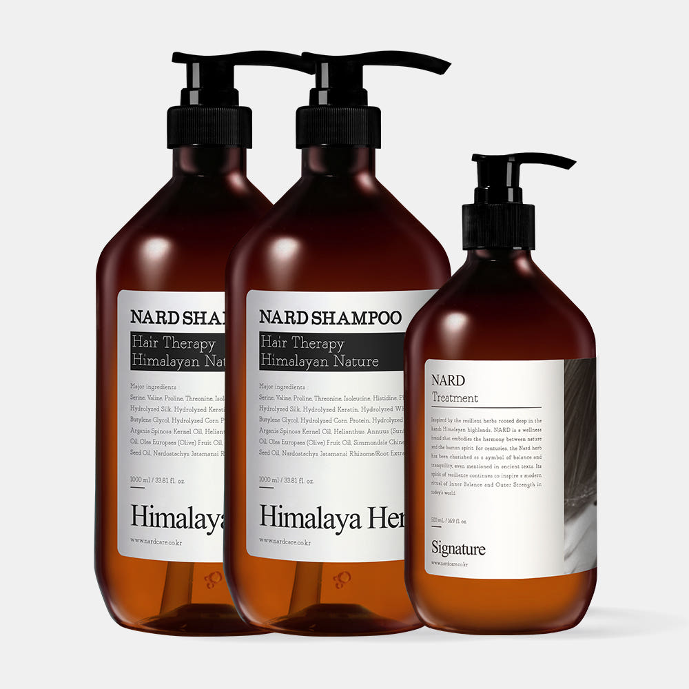 NARD 나드 샴푸 시그니처 향 1L 2개 + 트리트먼트 500ml 1개