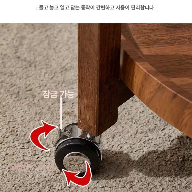 보조 티테이블 미용실 원목 틈새 웨건 캐스터 이동식 헤어샵 서비스 - 상세 이미지 5