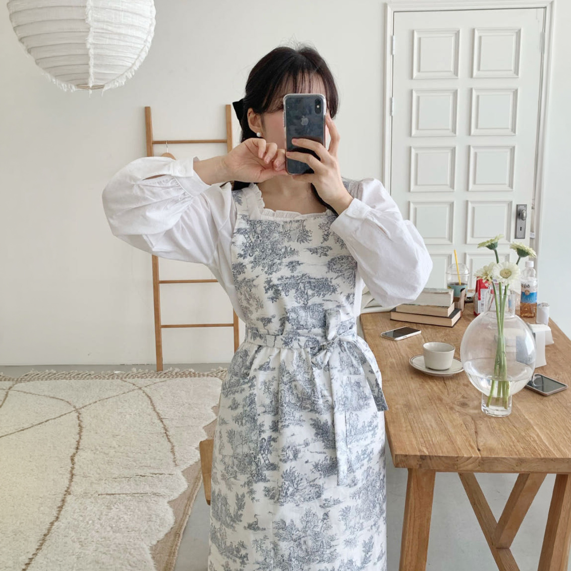 아미앙스 앞치마 방수 예쁜 어린이집 카페 주방 뜨왈 에이프런 - 상세 이미지 3