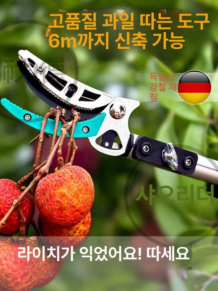 전지 고지가위 높은나무 5m 장대가위 과수원 원예 감따기 조경 가지치기 - 상세 이미지 2