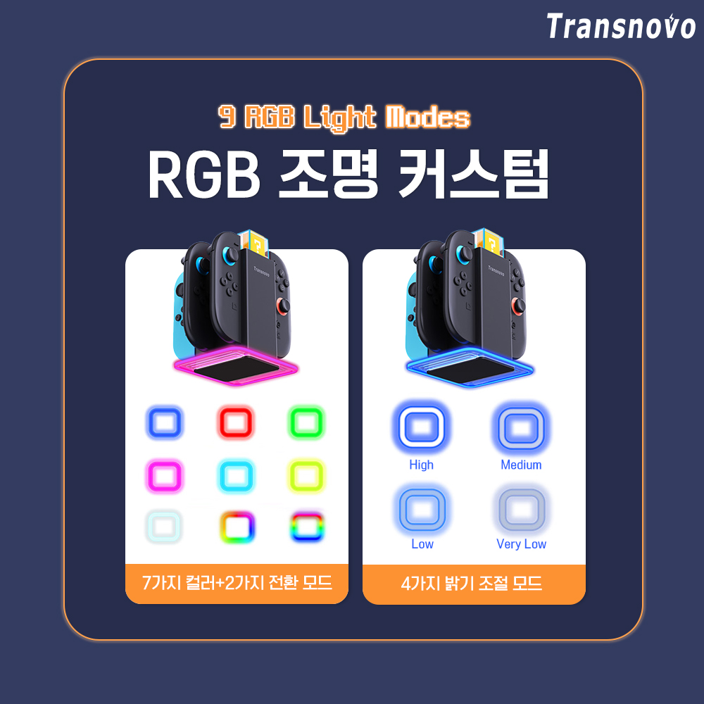 닌텐도 스위치2 조이콘 충전독 스위치1 호환 물음표 6in1 충전기 트랜스노보 - 상세 이미지 5