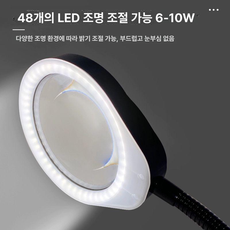 확대경 스탠드 조명 10배 20배율 납땜용 돋보기 탁상형 수리작업 독서램프 - 상세 이미지 5
