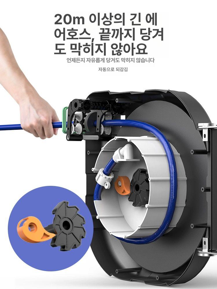 고압 호스릴 자동 에어 컴프레셔 워터 공압 파이프 릴 권선기 수동 - 상세 이미지 4