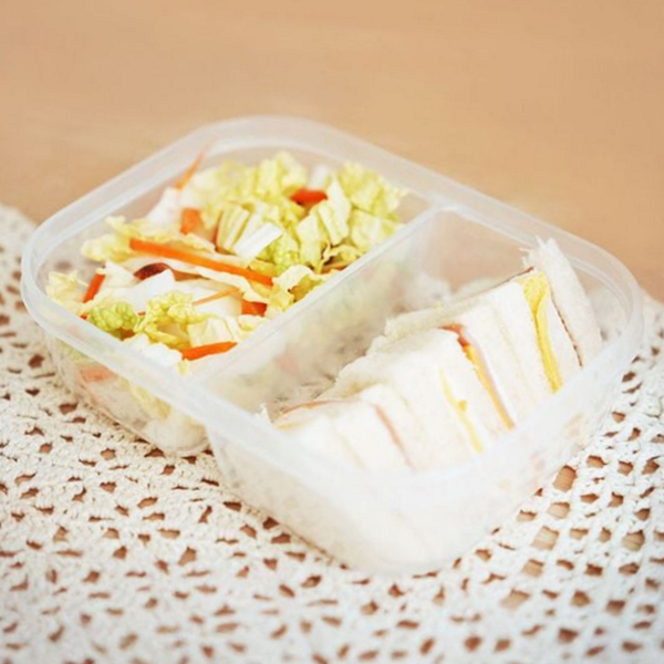 직사각형 밀폐 반찬통 분리형 칸막이 반찬통 가정용 음식 소분 용기 - 상품 이미지